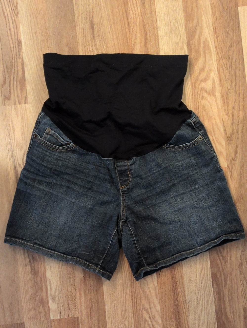 Maternity Denim Shorts with Stretch Waistband
